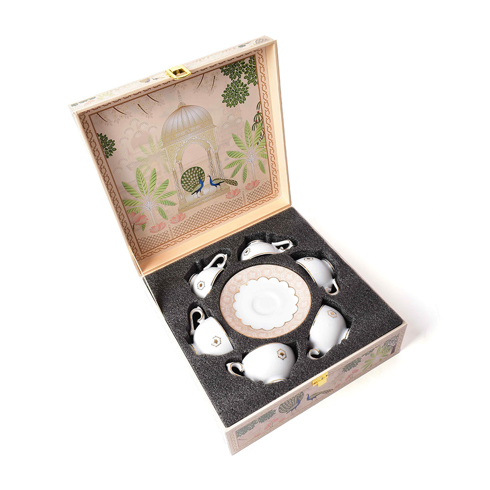 Macchiato Cup & Saucer 12 Pcs - Gift Box | Peach | Peach Legacy ICHKAN