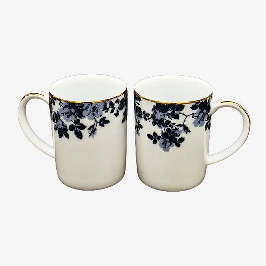 Mug Set 2pc with Gift Box | Blue | Zeneta Leaves ICHKAN