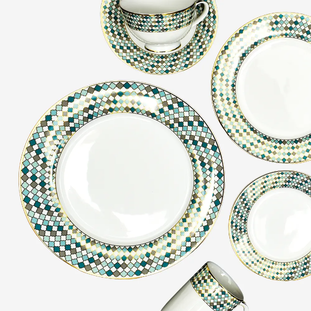 Tea Cup & Saucer 6pc | Teal | Christolite ICHKAN