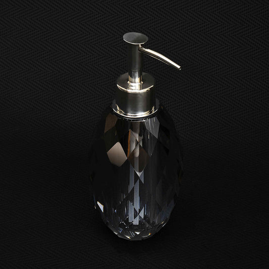 Crystal Diamond Cut Soap Dispenser | Black | Crystal Powder Room Utility ICHKAN by Day To Day