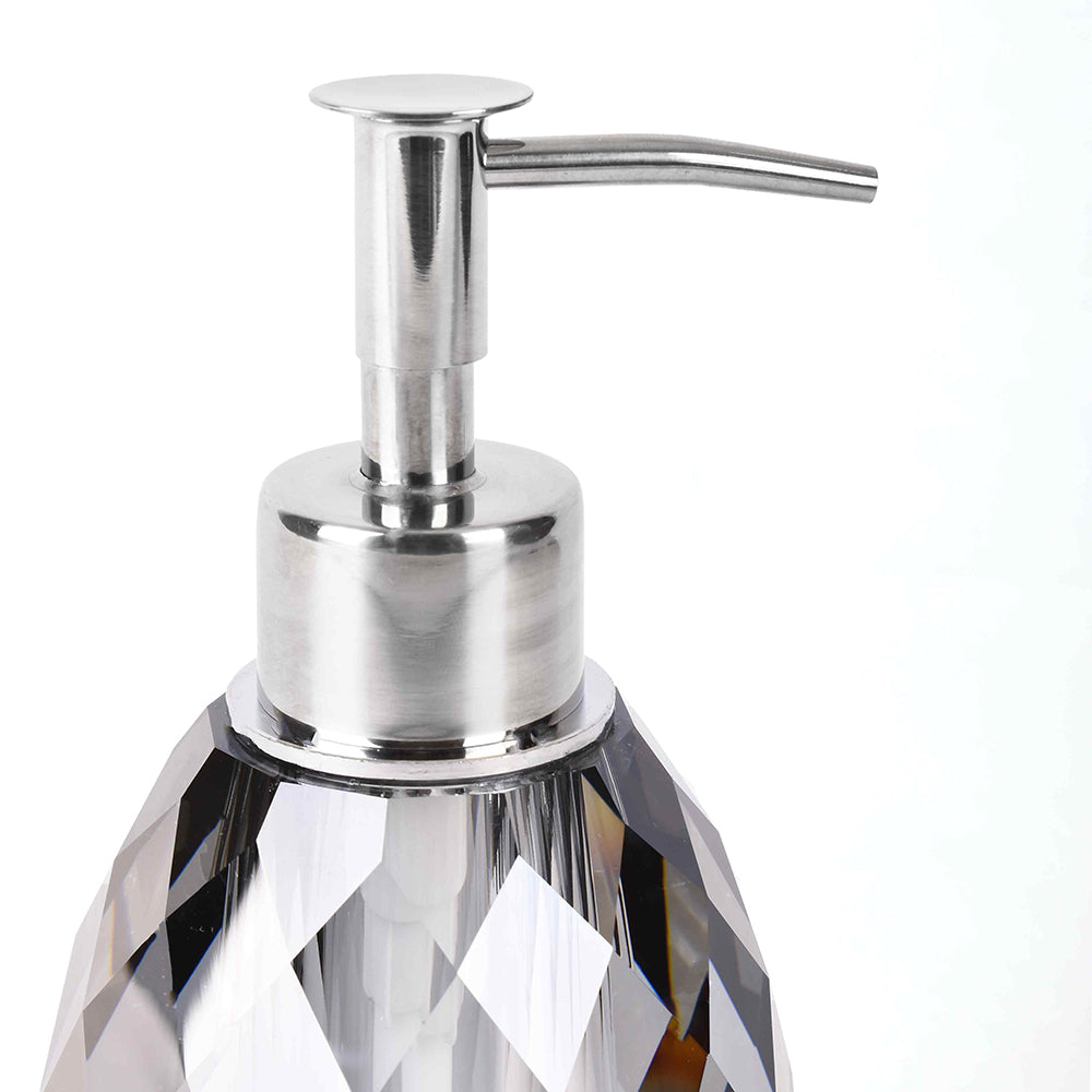 Crystal Diamond Cut Soap Dispenser | Black | Crystal Powder Room Utility ICHKAN by Day To Day