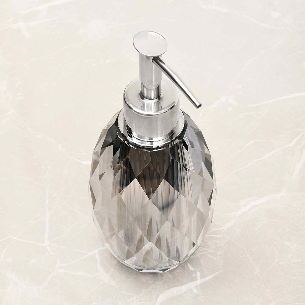 Crystal Diamond Cut Soap Dispenser | Black | Crystal Powder Room Utility ICHKAN by Day To Day