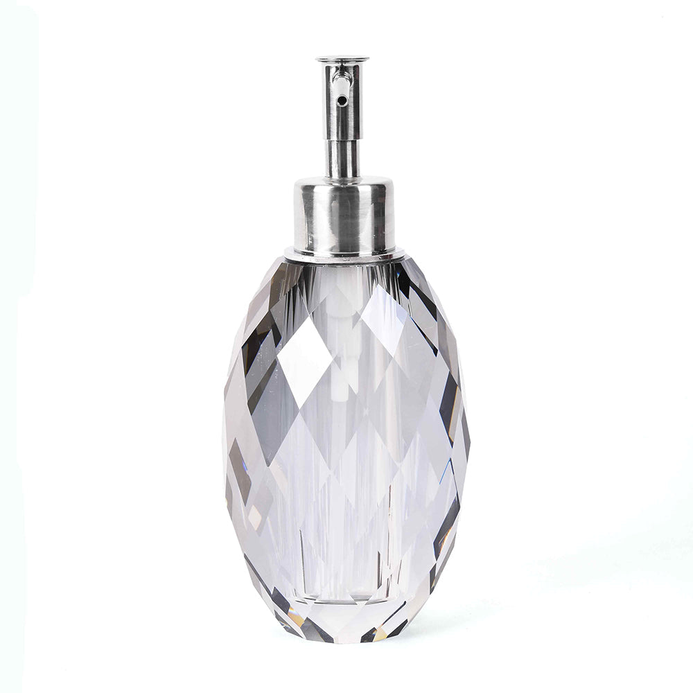 Crystal Diamond Cut Soap Dispenser | Black | Crystal Powder Room Utility ICHKAN by Day To Day