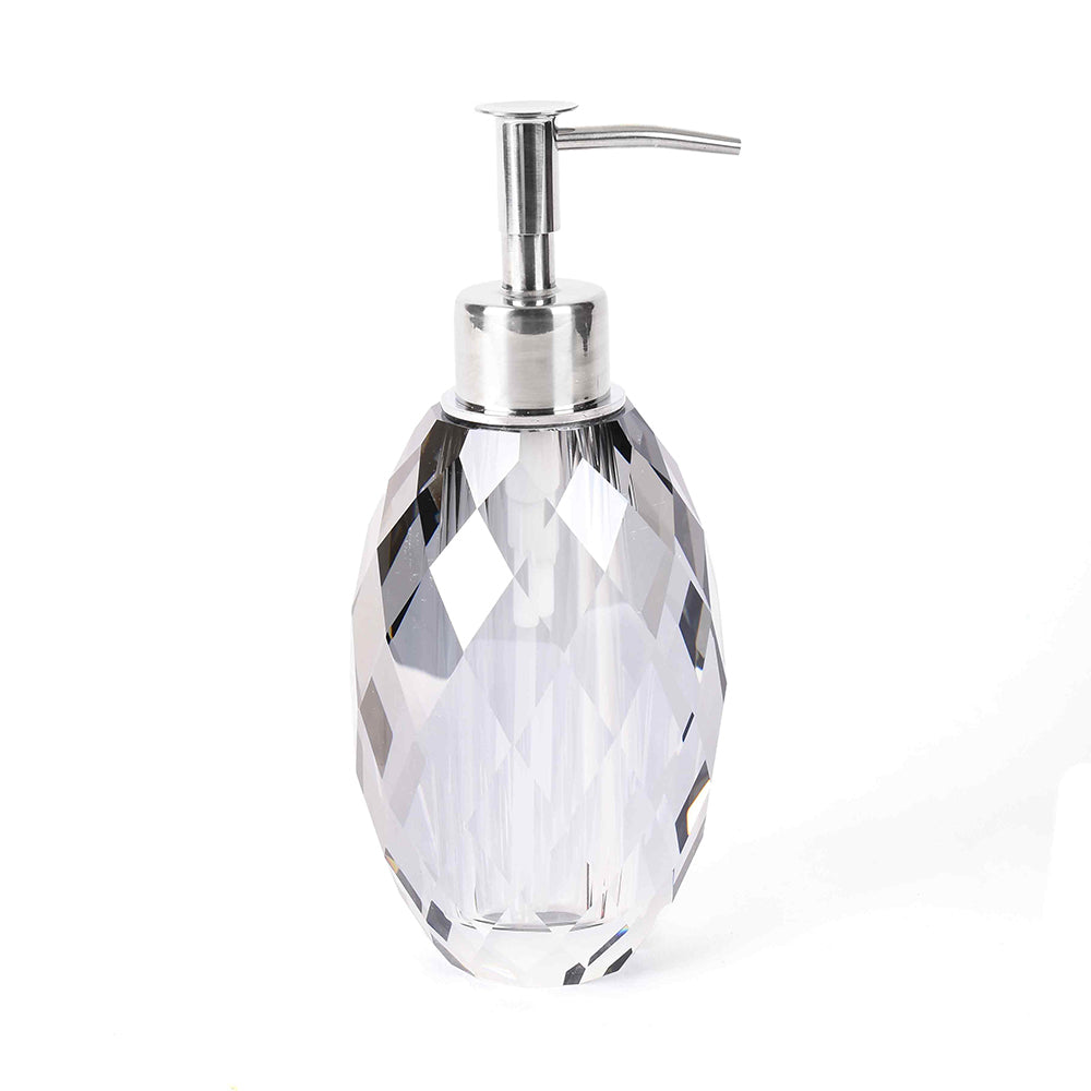Crystal Diamond Cut Soap Dispenser | Black | Crystal Powder Room Utility ICHKAN by Day To Day