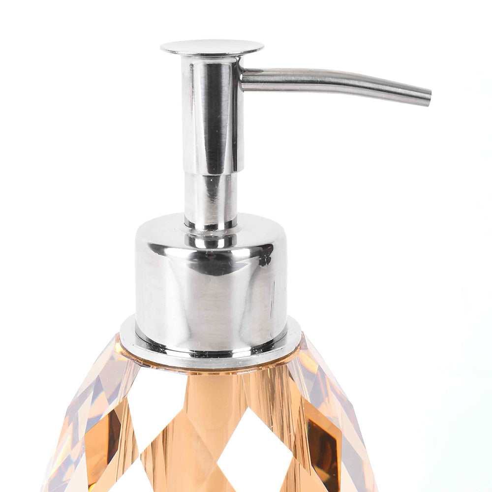Crystal Diamond Cut Soap Dispenser | Golden | Crystal Powder Room Utility ICHKAN by Day To Day