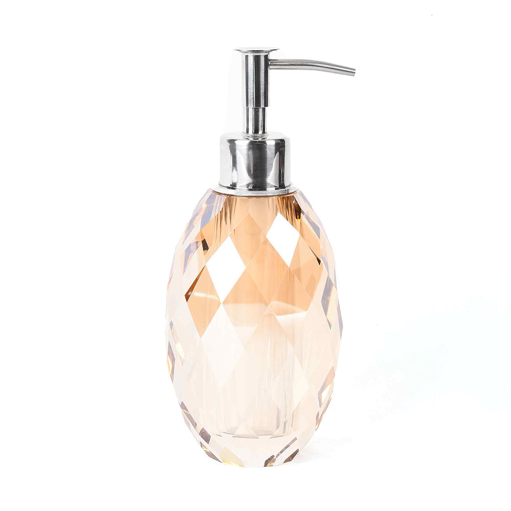 Crystal Diamond Cut Soap Dispenser | Golden | Crystal Powder Room Utility ICHKAN by Day To Day