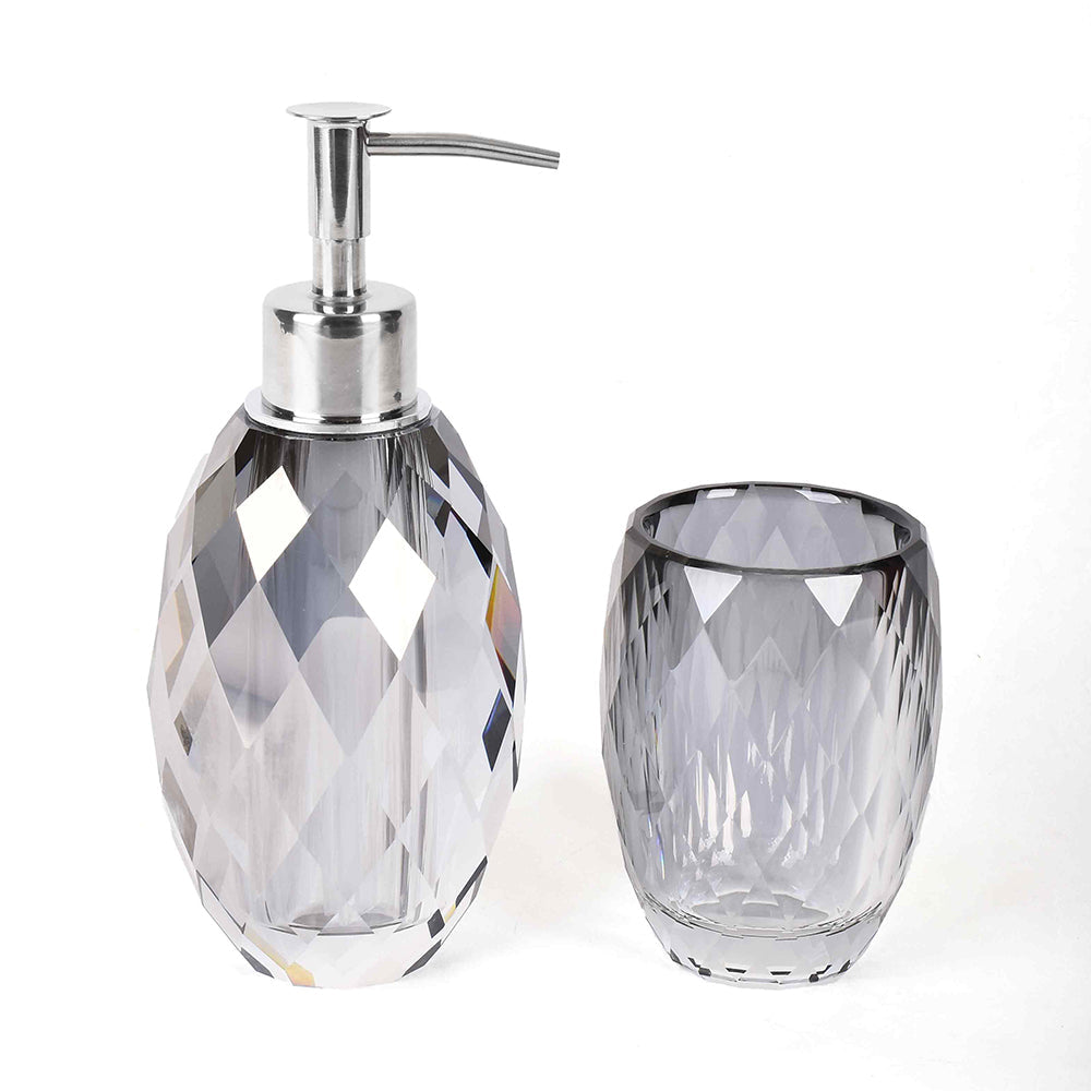 Crystal Diamond Cut Tumbler | Black | Crystal Powder Room Utility ICHKAN by Day To Day