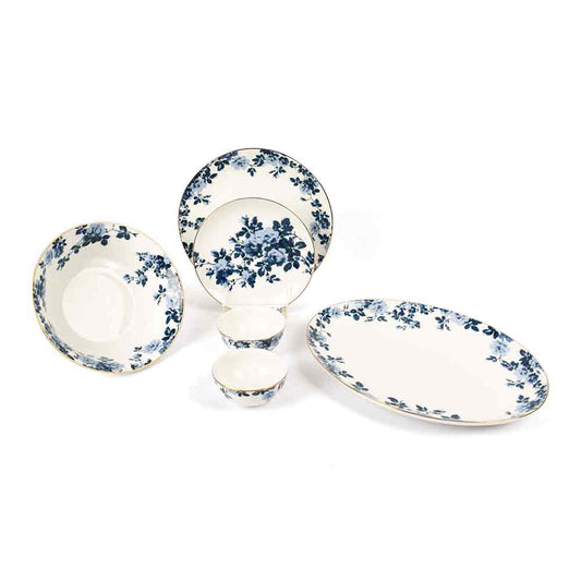 21 pc Dankotuwa Sri Lanka Dinner set | Blue | Zeneta Leaves ICHKAN