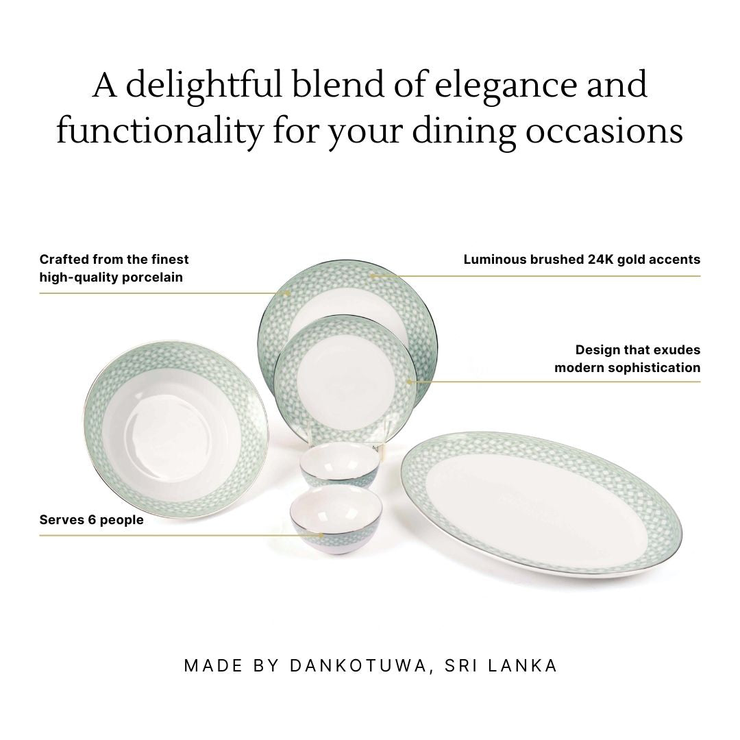 21 pc Dankotuwa Sri Lanka Dinner set | Blue | Valera ICHKAN