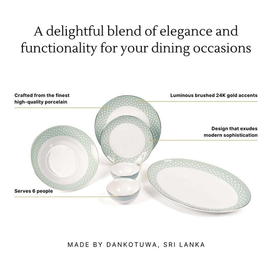 21 pc Dankotuwa Sri Lanka Dinner set | Blue | Valera ICHKAN