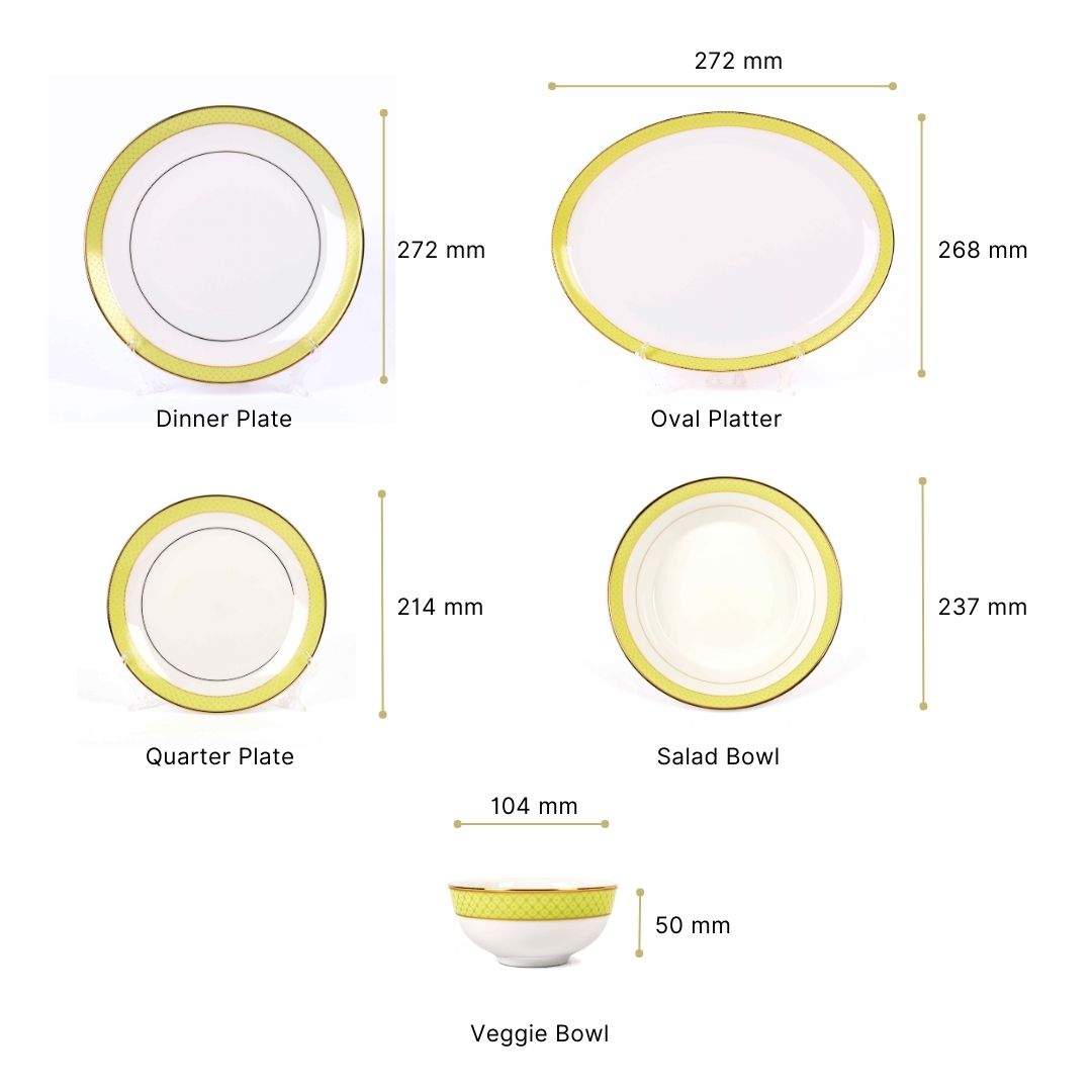 21 pc Dankotuwa Sri Lanka Dinner set | Green | Princely ICHKAN
