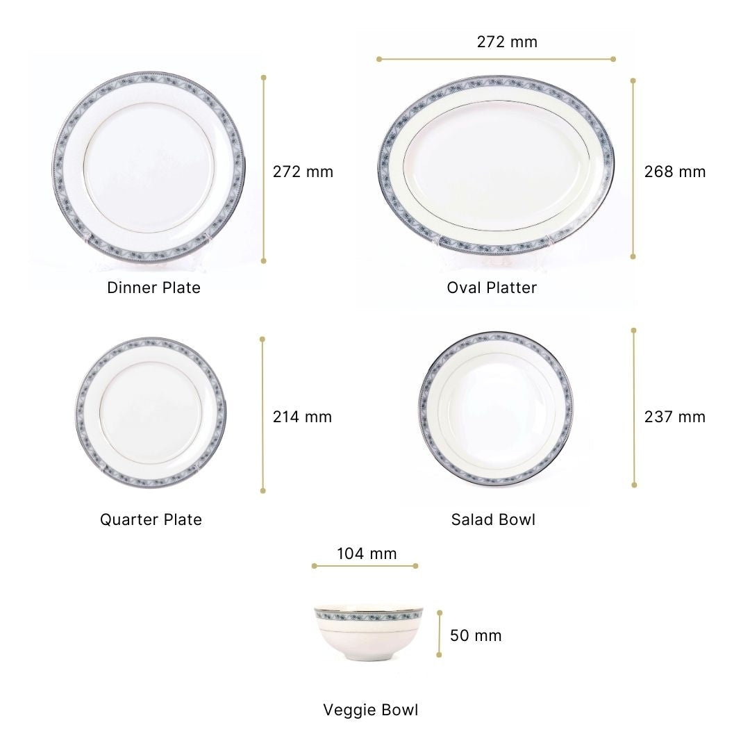 21 pc Dankotuwa Sri Lanka Dinner set | Grey | Mariella ICHKAN