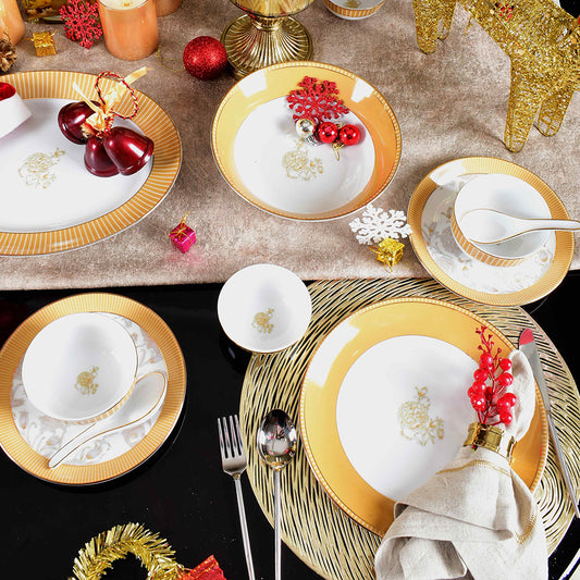 33 pc Dinner set | Yellow | Mustard Iris ICHKAN