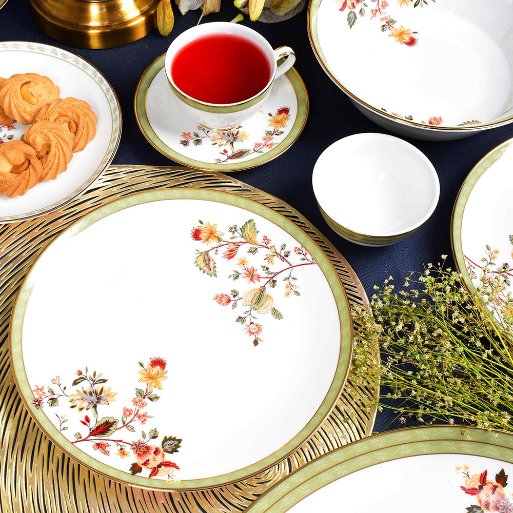 21 pc Dinner set | Green | Bloom ICHKAN