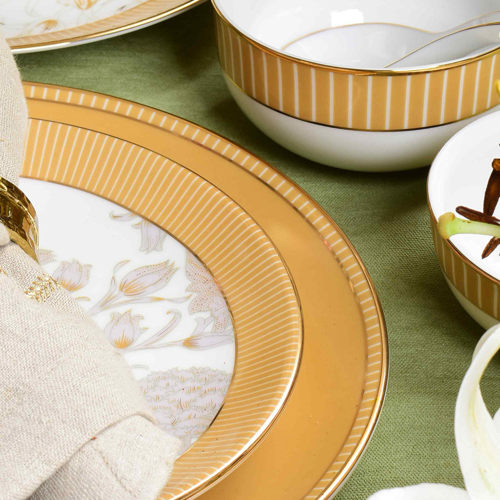 33 pc Dinner set | Yellow | Mustard Iris ICHKAN