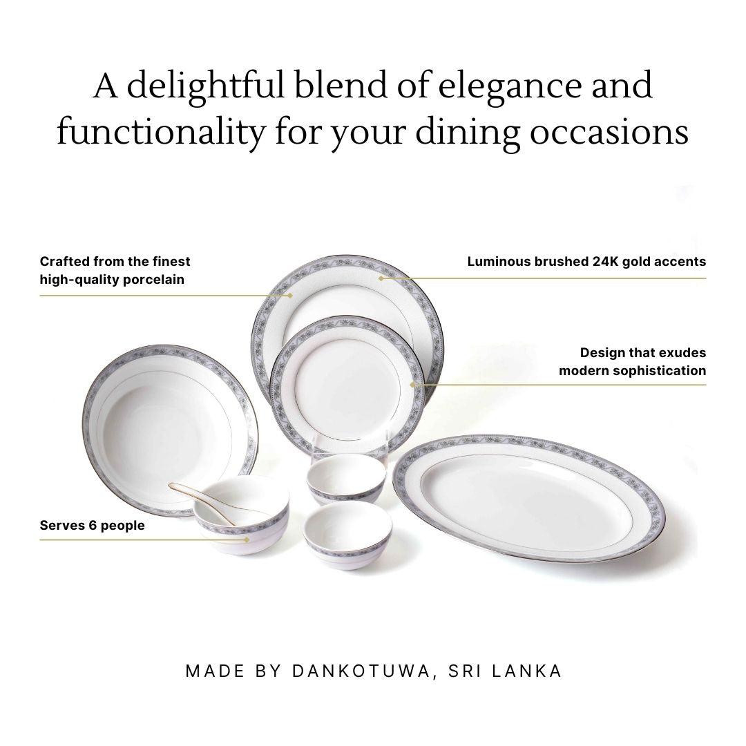 33 pc Dankotuwa Sri Lanka Dinner set | Grey | Mariella ICHKAN