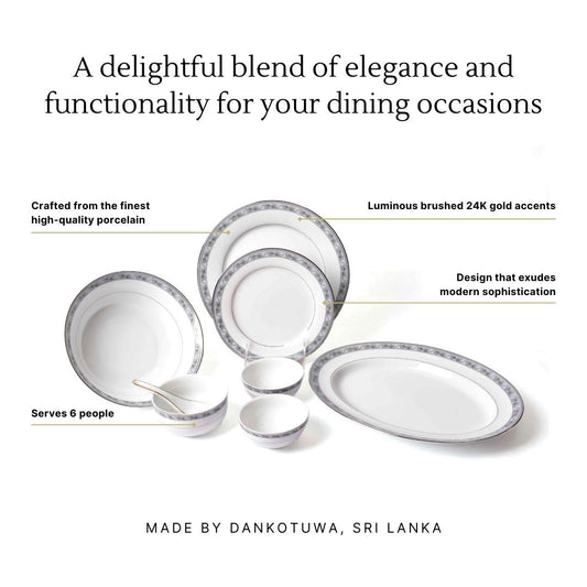 33 pc Dankotuwa Sri Lanka Dinner set | Grey | Mariella ICHKAN