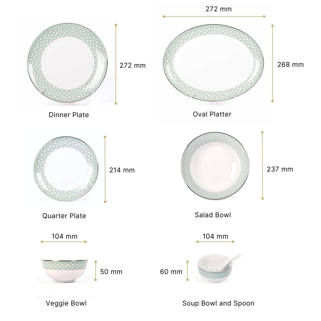 33 pc Dankotuwa Sri Lanka Dinner set | Blue | Valera ICHKAN
