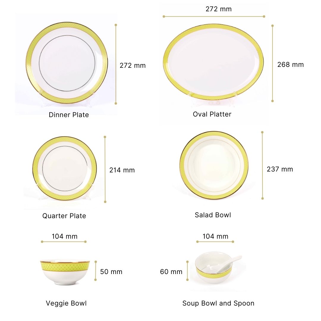 33 pc Dankotuwa Sri Lanka Dinner set | Green | Princely ICHKAN