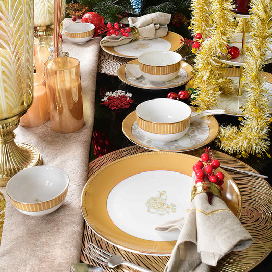 33 pc Dinner set | Yellow | Mustard Iris ICHKAN