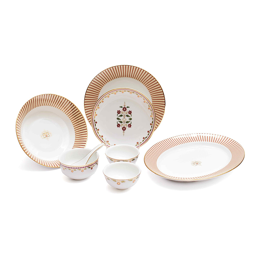 21 pc Dinner set | Red | Kokanadam ICHKAN