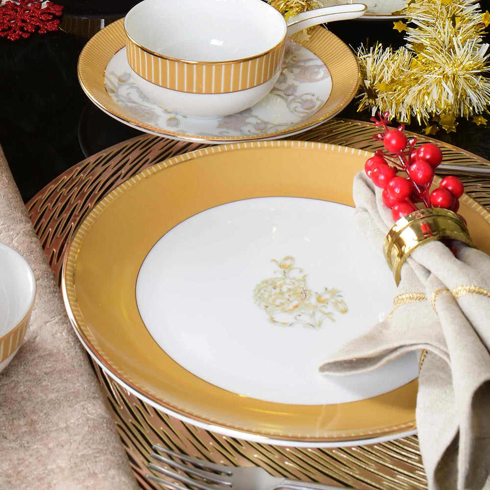 21 pc Dinner set | Yellow | Mustard Iris ICHKAN