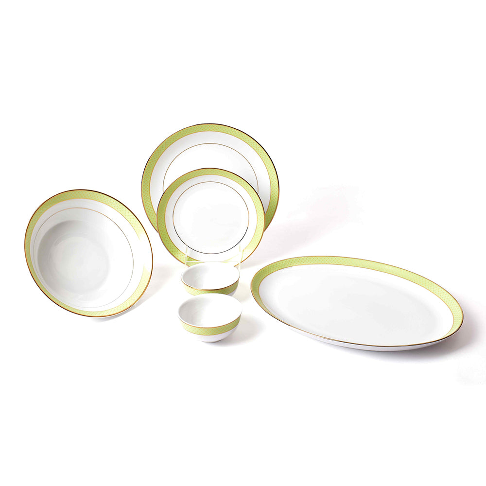 21 pc Dankotuwa Sri Lanka Dinner set | Green | Princely ICHKAN