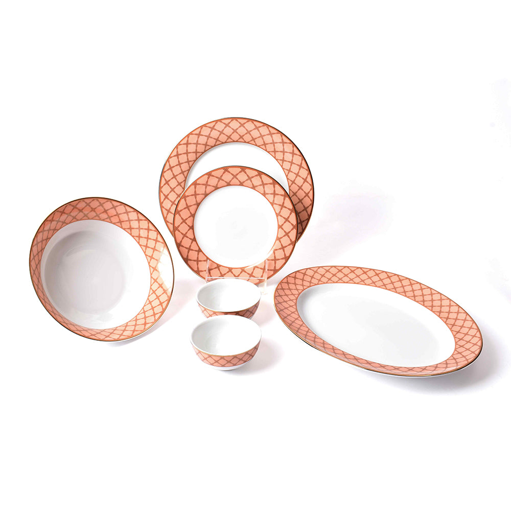 21 pc Dankotuwa Sri Lanka Dinner set | Peach | Angel Rope ICHKAN