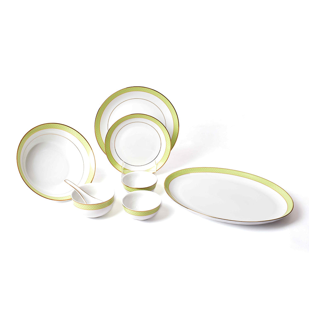 33 pc Dankotuwa Sri Lanka Dinner set | Green | Princely ICHKAN