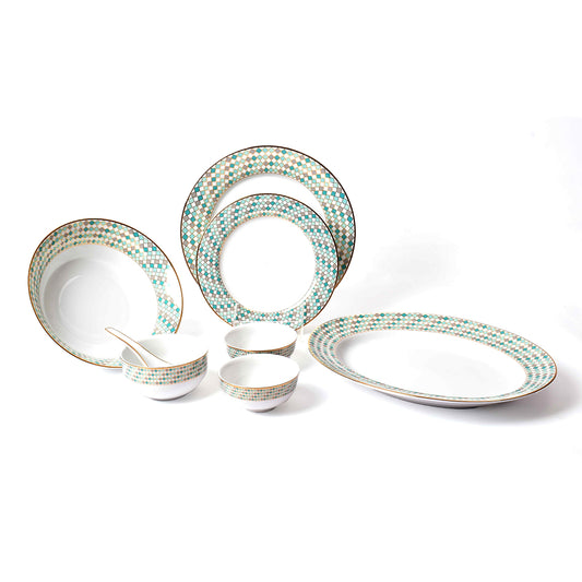 33 pc Dankotuwa Sri Lanka Dinner set | Teal | Christolite ICHKAN