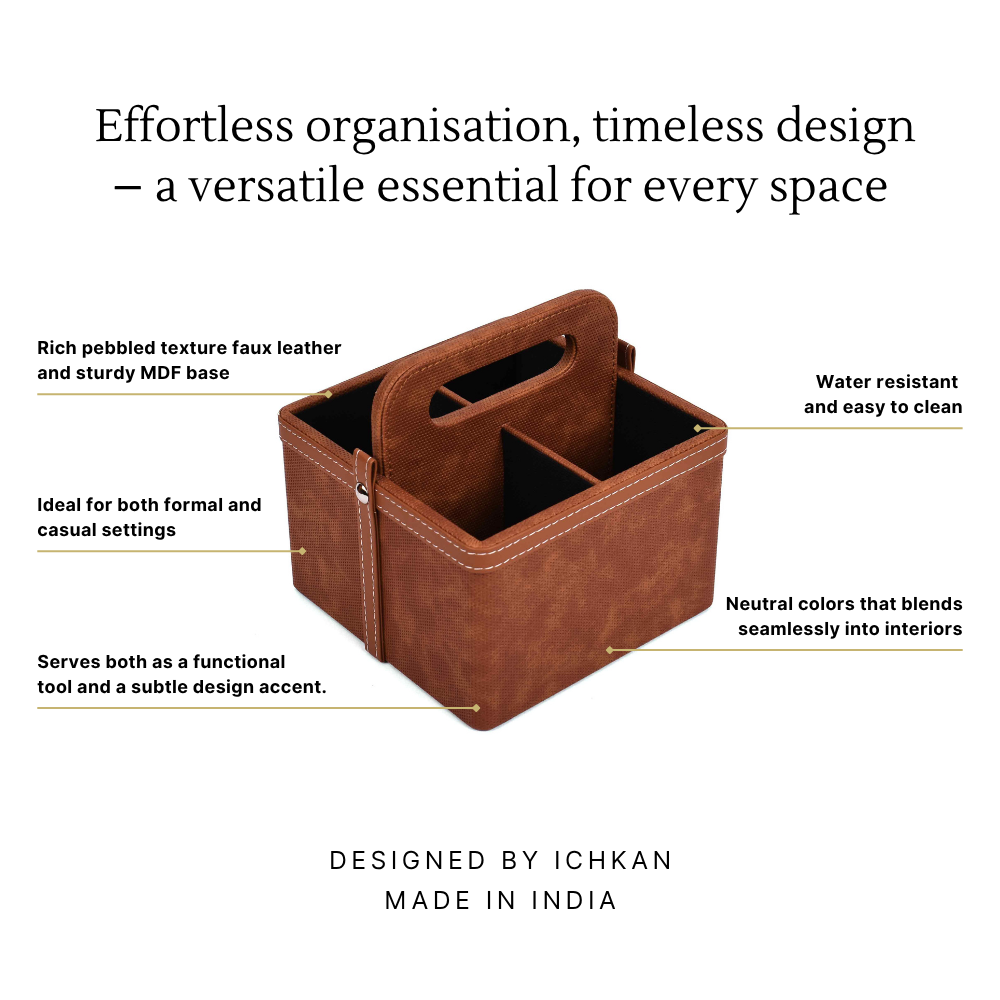 Leatherette Multi-Utility Organiser | Tan | Doté ICHKAN by Day To Day