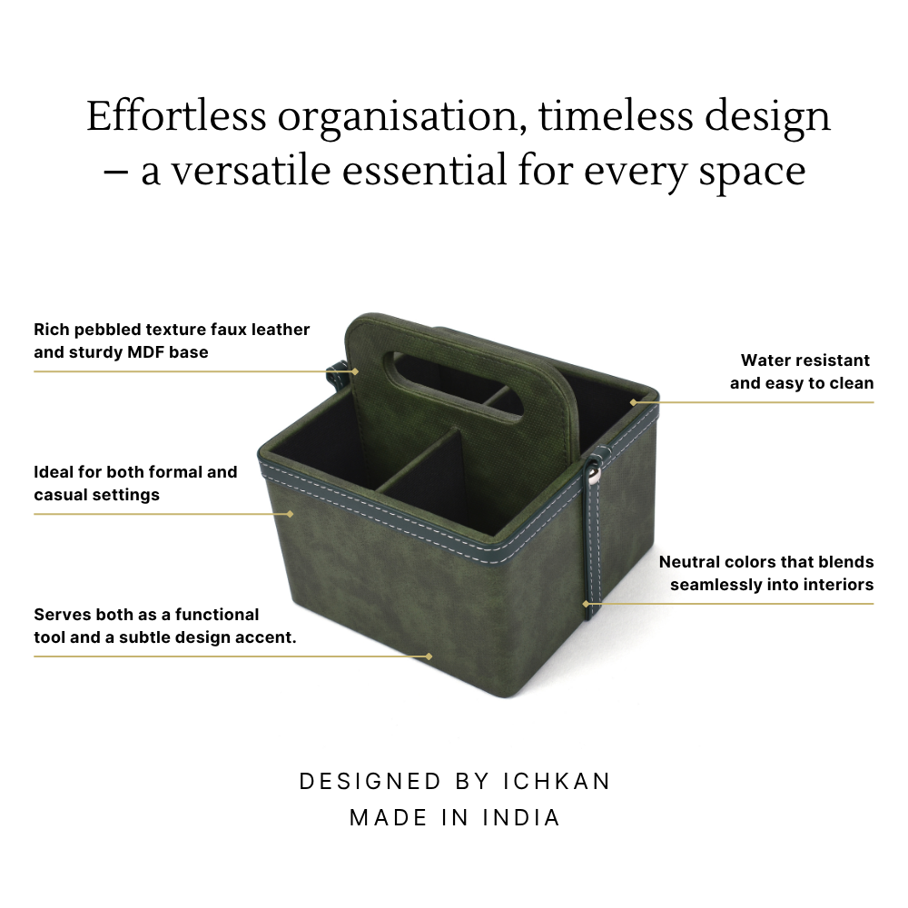 Leatherette Multi-Utility Organiser | Dark Olive | Doté ICHKAN by Day To Day