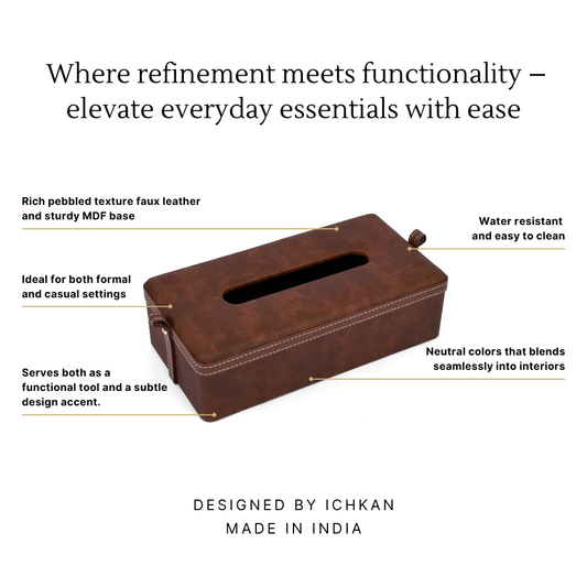 Rectangle Tissue Box | Brown | Doté ICHKAN by Day To Day