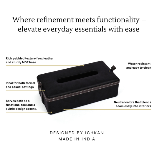 Rectangle Tissue Box | Black | Doté ICHKAN by Day To Day