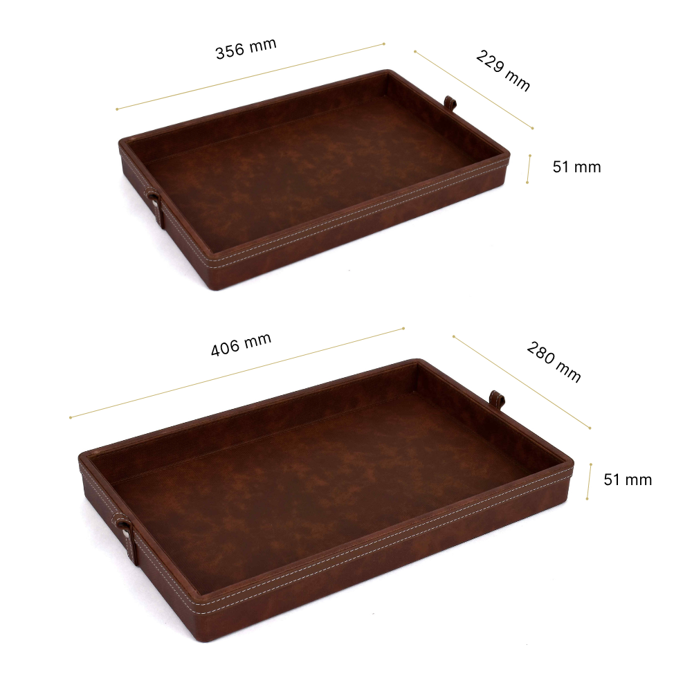 Rectangle Serving Tray Set of 2 | Brown | Doté ICHKAN by Day To Day