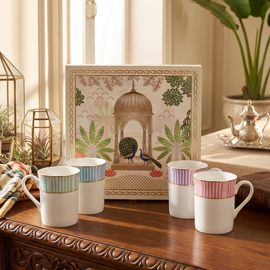 Classic Coffee Mug Set of 4 MultiColor Gift Box | Multicolor | Fete ICHKAN by Day To Day