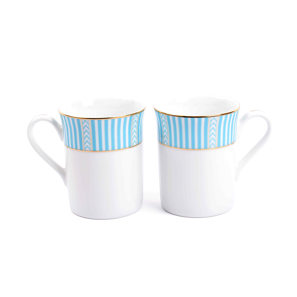 Classic Coffee Mug Set of 2 | Stripe Blue | Fete ICHKAN by Day To Day