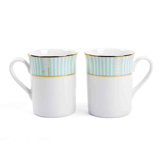 Classic Coffee Mug Set of 2 | Stripe Green | Fete ICHKAN by Day To Day