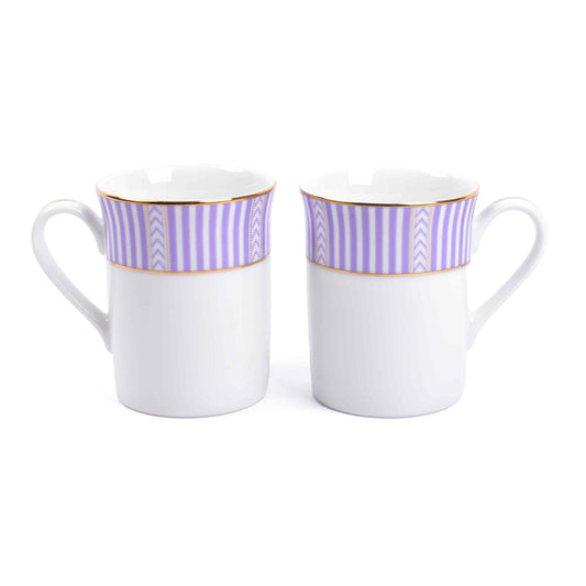 Classic Coffee Mug Set of 2 | Stripe Purple | Fete ICHKAN by Day To Day