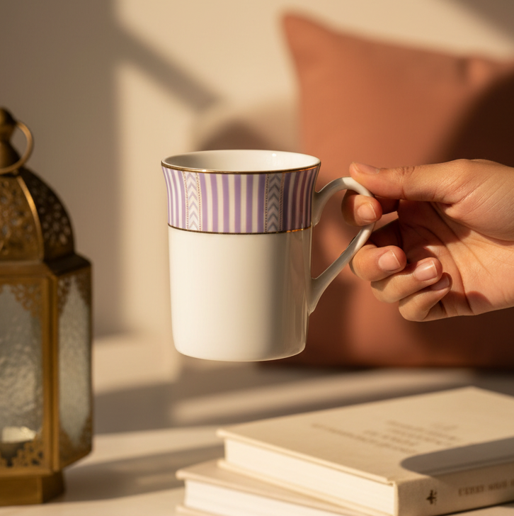 Classic Coffee Mug Set of 6 | Stripe Purple | Fete ICHKAN by Day To Day