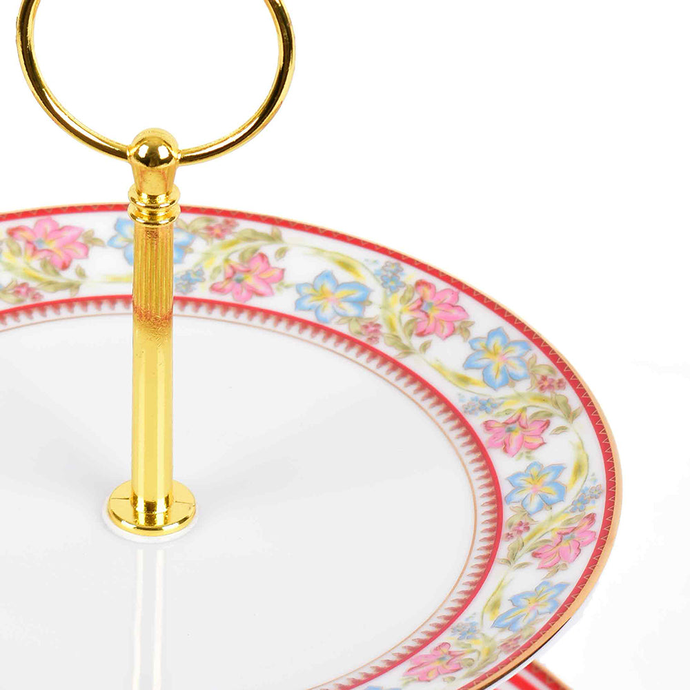 3 Tier Dessert Platter | Red | Floral Crest ICHKAN by Day To Day