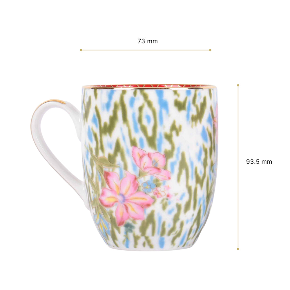 Classic Coffee Mug Set of 2 | Red | Floral Crest ICHKAN by Day To Day