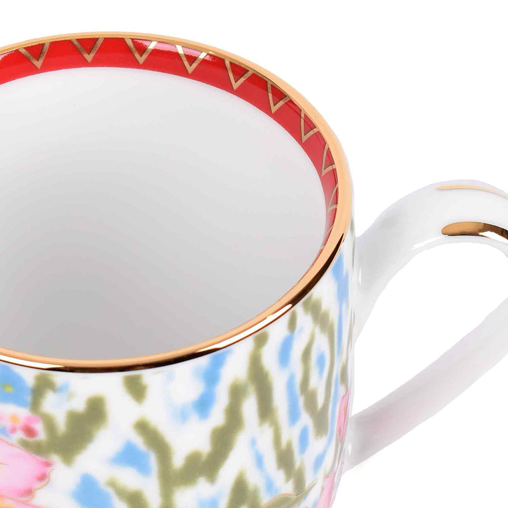 Coupe Coffee Mug Set of 4 | Red | Floral Crest ICHKAN by Day To Day