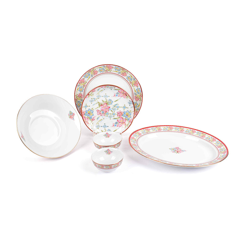 21 pc Dinner set | Red | Floral Crest ICHKAN by Day To Day