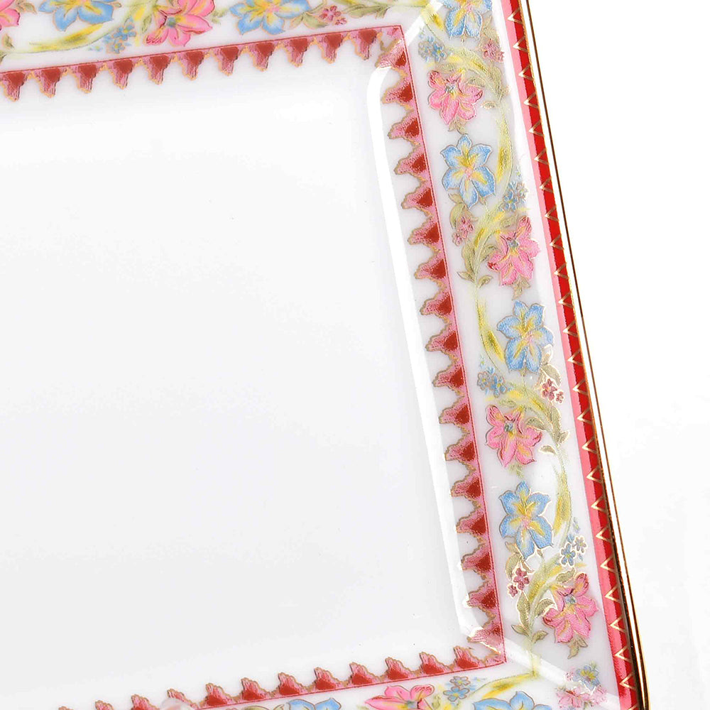 Rectangle Snack Tray/Platter Small | Red | Floral Crest ICHKAN by Day To Day