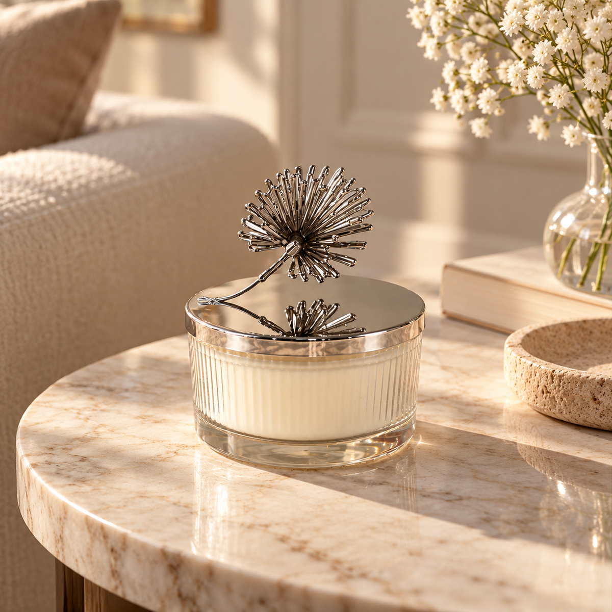 Flower Bomb Scented Soy Wax Candle with Lid | Clear ICHKAN by Day To Day