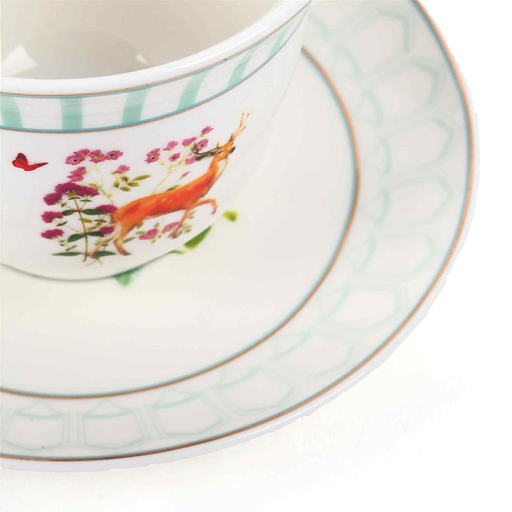 Tea Cup and Saucer Set 12 Pcs | Forest Glory | Ichkan Roots