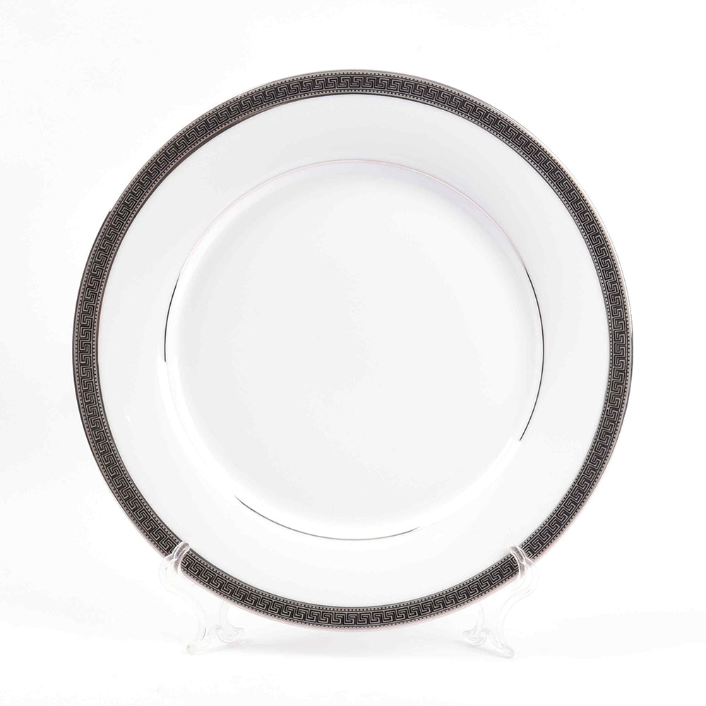 Porcelain Dinner Set 41pc | Platinum | Greek Key Platinum ICHKAN by Day To Day