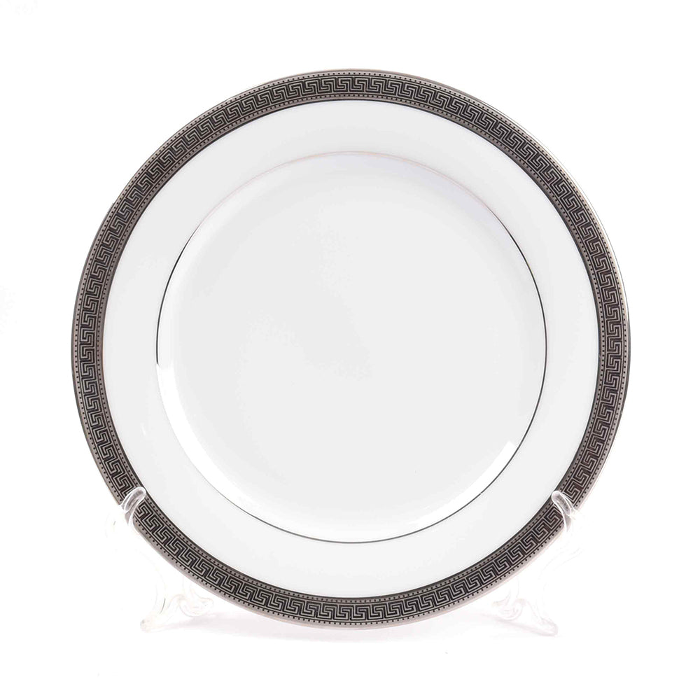 Porcelain Dinner Set 41pc | Platinum | Greek Key Platinum ICHKAN by Day To Day