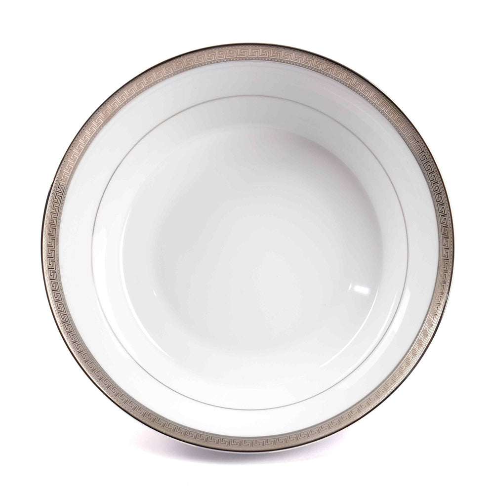 Porcelain Dinner Set 41pc | Platinum | Greek Key Platinum ICHKAN by Day To Day